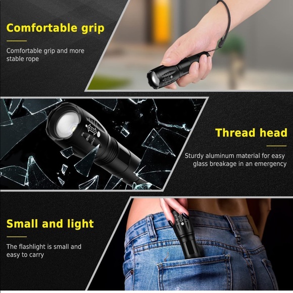 NEW! Tactical Flashlight Rechargeable Waterproof S1000 High Lumen Zooms 5 Modes - Picture 9 of 13